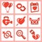 Isolated love icons set