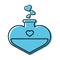 Isolated love potion on flask magic icon Vector