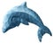 Isolated low poly art with stylized dolphin