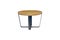 Isolated luxury wooden round side table on white background with clipping path