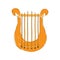 Isolated lyre icon. Musical instrument
