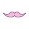 Isolated male mustache line style icon vector design