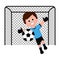 Isolated male soccer goalkeeper