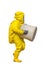 Isolated man in yellow protective hazmat suit