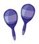 Isolated maracas in blue color