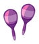 Isolated maracas in purple color