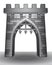 Isolated medieval castle gate on ground vector