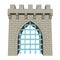 Isolated medieval closed gate vector