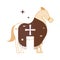 Isolated medieval knight horse cavalry icon Vector