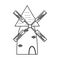 Isolated medieval windmill building icon