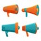 isolated megaphone in different colors
