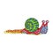 Isolated mexican snail alebrije character