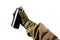 Isolated military hand with paint spray can