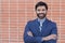 Isolated Minority Businessman - Close up Shot on Brick Wall Background