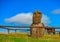 Isolated Moai, horse and cloud ultra long exposure