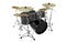 Isolated modern black drums perspective view