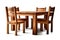 Isolated Modern Wooden Table with Chairs Cutout on Transparent, Background AI