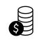Isolated money coins silhouette style icon vector design