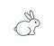 Isolated monochromatic rabbit symbol. Concept of labels and products.