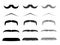 Isolated moustache illustration collection