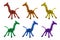 Isolated multicolored beaded giraffes toys photo.