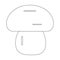 Isolated mushroom on the white background. Icon for web design. Vegetarian healthy food. Thin line web icon.