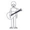 Isolated musician man cartoon design