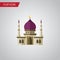 Isolated Muslim Flat Icon. Traditional Vector Element Can Be Used For Muslim, Traditional, Minaret Design Concept.