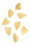 Isolated nacho corn chips on white