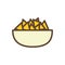 Isolated nachos bowl food line and fill style icon vector design