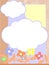 Isolated Natural banner with cloud and flowers