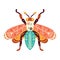 Isolated neutral colored wasp bug with patterns Vector