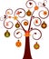 Isolated Nontraditional Christmas Tree with Ornaments Illustration