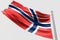 Isolated Norway Flag waving 3d Realistic fabric