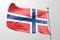 Isolated Norway Flag waving, 3D Realistic Norway Flag Rendered