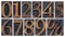 Isolated numbers in wood type