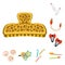 Isolated object of barrette and hair icon. Collection of barrette and accessories vector icon for stock.