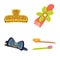 Isolated object of barrette and hair sign. Collection of barrette and accessories vector icon for stock.