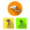 Isolated object of camcorder and camera icon. Collection of camcorder and dashboard stock symbol for web.