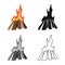 Isolated object of campfire and fiery logo. Collection of campfire and blaze vector icon for stock.