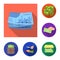 Isolated object of cash and currency icon. Collection of cash and stack vector icon for stock.