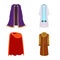 Isolated object of cloak and clothes symbol. Set of cloak and garment vector icon for stock.