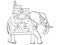 Isolated object coloring, black lines, white background, Elephant in India, a sacred animal, decorations for a holiday