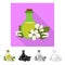 Isolated object of cottonseed and ball symbol. Set of cottonseed and medicine vector icon for stock.