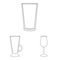 Isolated object of dishes and container icon. Set of dishes and glassware stock symbol for web.