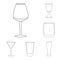 Isolated object of dishes and container symbol. Set of dishes and glassware vector icon for stock.