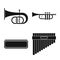 Isolated object of equipment and acoustic sign. Set of equipment and woodwind stock vector illustration.