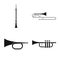 Isolated object of equipment and acoustic symbol. Collection of equipment and woodwind vector icon for stock.