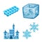 Isolated object of frost and water logo. Set of frost and wet vector icon for stock.