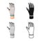 Isolated object of glove and hand logo. Web element of glove and gauntlet vector icon for stock.